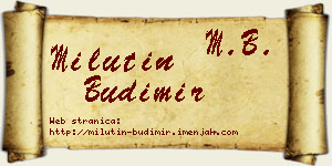 Milutin Budimir vizit kartica